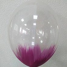 Латексна кулька з малюнком Браш Brush фіолетова 12"/ 038/30