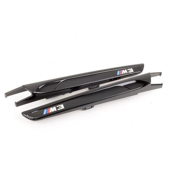 Чорні глянсові вставки в передні крила BMW M3 F80, комплект, 51712356980-51712356981