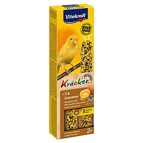 Ласощі для канарок Vitakraft «Kracker Original + Egg & Grass Seeds» 54 г / 2 шт. (Яйце та насіння)