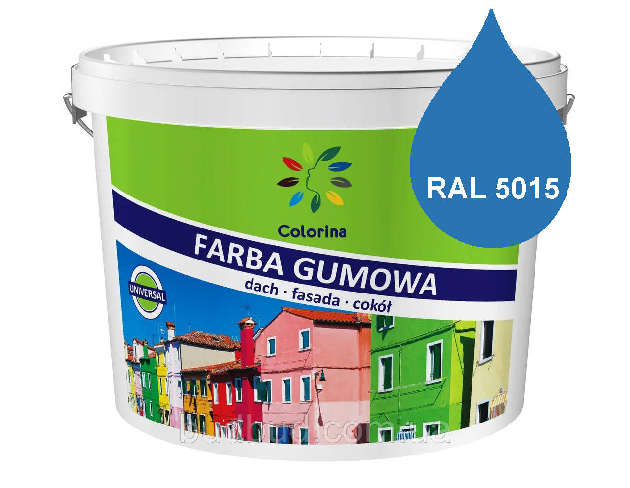 Фарба гумова COLORINA 3,6 кг, (RAL5015) Яскраво-блакитний