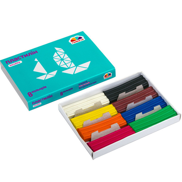 Пластилін 8 кол Гамма Мозаїка 120 гр 300302, фото 1
