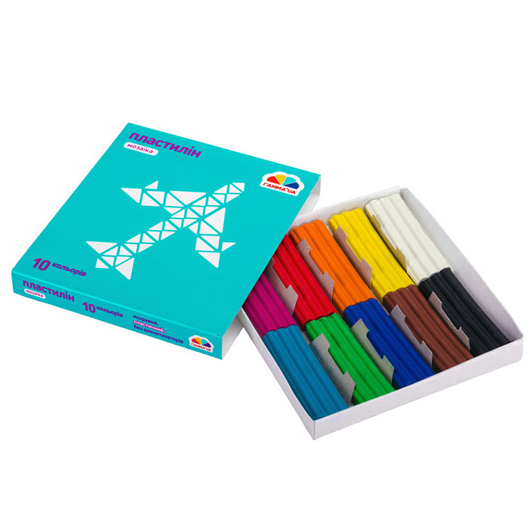 Пластилін 10 кол Гамма Мозаїка 150 гр, фото 1