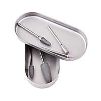 Металевий лоток з кришкою для інструментів STALEKS PRO LE-20-1 з нержавіючої сталі, 9х4х1.5 см