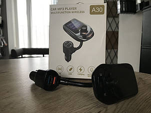 Автомобільний MP3 FM трансмітер ФМ модулятор А30 Bluetooth Блютуз Якісний, фото 2