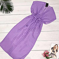 Лавандова пляжна туніка шифонова.