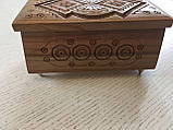 Виріб Шкатулка з дерева Черешня сувенірна дерев'яна різьблена авторської ручної роботи розмір 16*8*8 см, фото 2