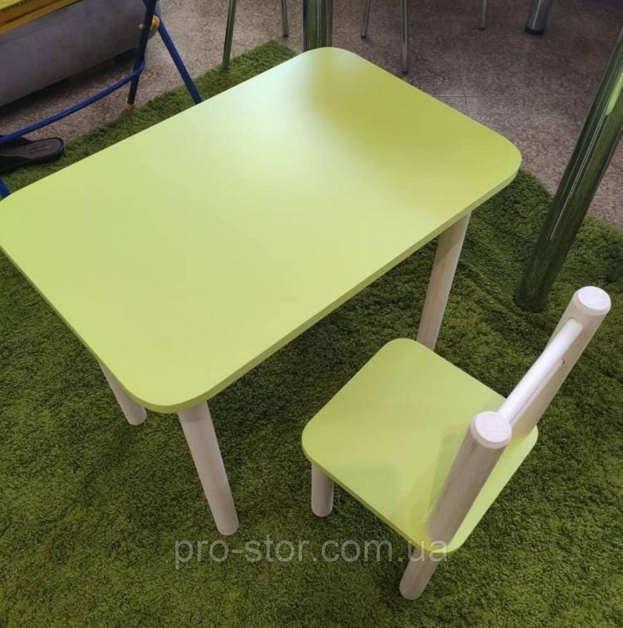 Дитячий столик і стільці дерева і ЛДСП від виробника стілець-стол стіл і стільці для дітей Лайм