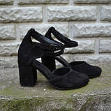 Замшеві туфлі-дієнка на підборах, фото 4