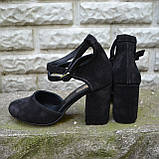 Замшеві туфлі-дієнка на підборах, фото 2