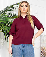 Блуза з подовженою спинкою бордо/бордового кольору арт.749