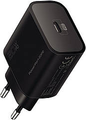 Мережевий зарядний пристрій Promate PowerPort-20PD 20Вт USB Type-C PD Black (powerport-20pd.black)