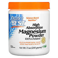 Хелат магнію у порошку "Magnesium Powder" 200 мг, Doctor's Best, 200 г