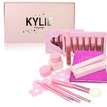 Набір подарунковий помади, пензлики, рум'яна, липкит в стилі Kylie I Want it All 140134