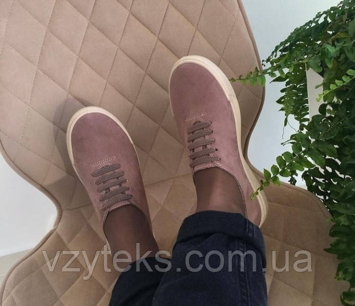 Мокасини жіночі на шнурках персикові Літма, фото 1