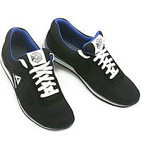 Мужские черные кроссовки с сеткой натуральная кожа 40 размера 26,3 см стелька