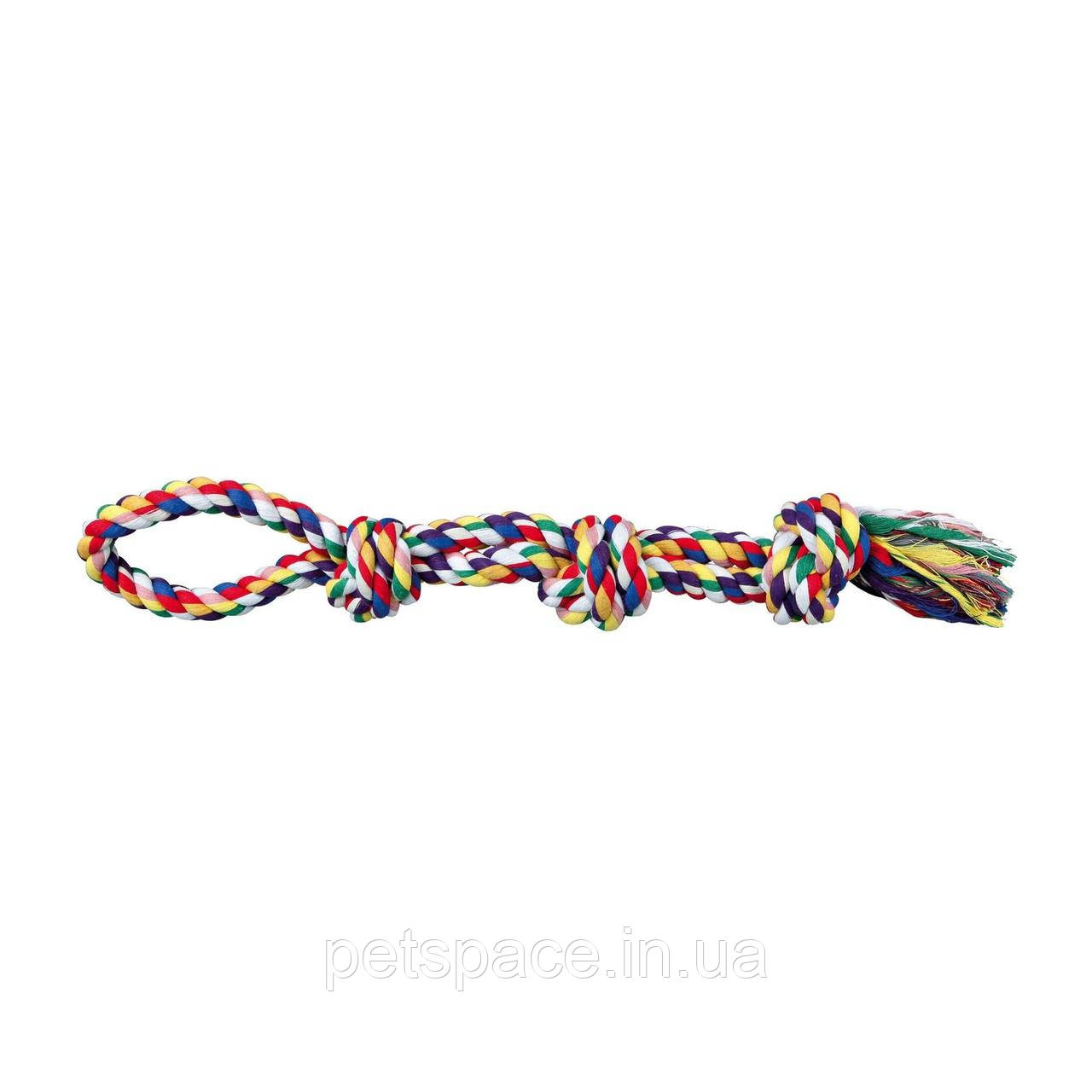 Іграшка для собак Trixie (Тріксі) Ігровий канат з вузлами і петлею 60см./500г.