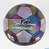 Мяч футбольный НЕОНОВЫЙ C 44459 (60) "TK Sport", вес 400-420 грамм, материал микроволокно, баллон резиновый