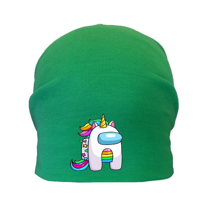 Шапка дитяча Амонг Ас зелена (Among Us — 008) 50-52 см, фото 1