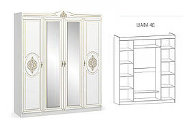 Шафа в спальню з ДСП/МДФ 4Д Мiлан Мебель Сервіс