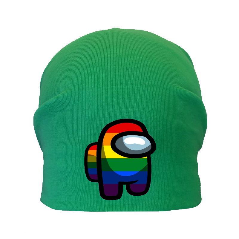 Шапка дитяча Амонг Ас зелена (Among Us — 0011) 50-52 см, фото 1