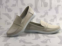 Туфли женские кожаные лоферы без каблука LEX0001