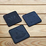 Шкіряна підставка під склянку чашку прошита ( костер), фото 2