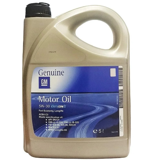 Моторне масло General Motors Dexos2 5W-30 Синтетичне 5л, фото 1