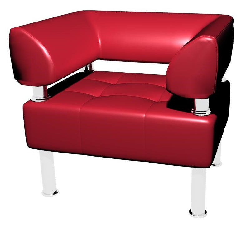 Офісне м'яке крісло Sentenzo Тонус 800x600х700 мм червоний кожзам