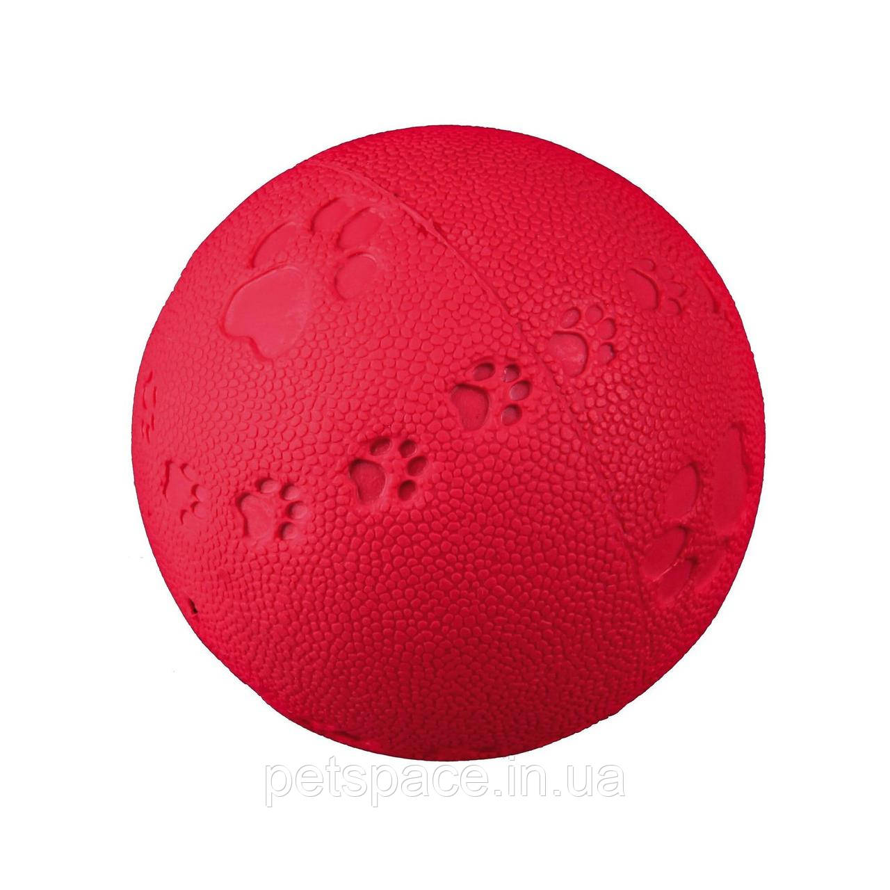 Іграшка для собак Trixie (Тріксі) М'яч литий з лапкою і пискавкою 6см.