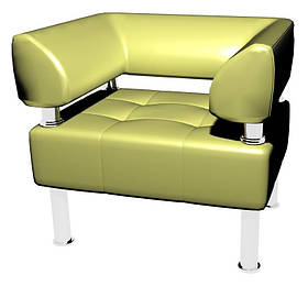 Офісне м'яке крісло Sentenzo Тонус 800x600х700 мм салатовий кожзам