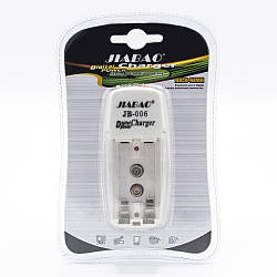 Мережевий зарядний пристрій для акумуляторів AA, AAA, Крона 9V (6F22) Jiabao JB-006, White