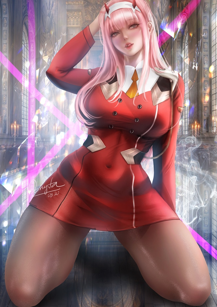 90х50 см 370грн ZERO TWO Зеро Ту Рушник пляжний аніме принт Darling in the FranХХ Милий під Франксе махровий