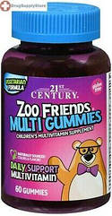 21st Century Zoo Friends Multi Gummies, Дитячі вітаміни (60 шт.)