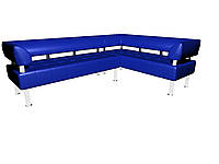 Угловой диван-офис Sentenzo Тонус с подлокотниками-спинкой кожзам синий