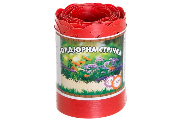 Садовий бордюр Альта-Профіль з перфорацією 0,65х150х9000 мм червоний