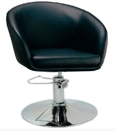 Крісло перукарське Мурат-P чорне хром опора гідропідіймач, фото 1