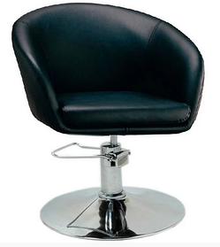 Крісло перукарське Мурат-P чорне хром опора гідропідіймач