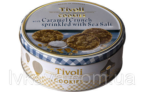 Печенье Tivoli Delicious с карамельными кранчами и морской солью , 150 гр , ж\б - фото 1 - id-p1215154230
