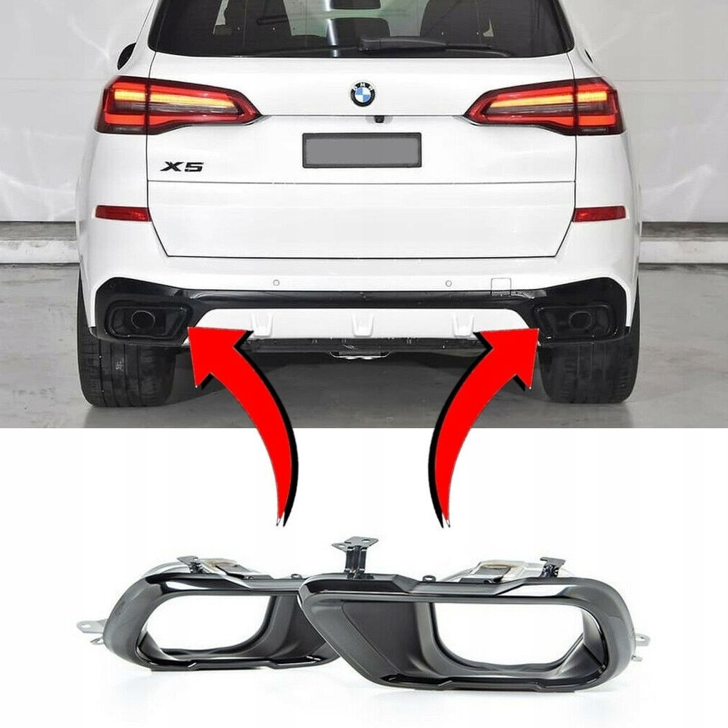 Чорні насадки глушника для BMW X5 G05 / X6 G06 / X7 G07, комплект, 51128078669-51128078670