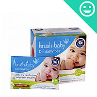 Одноразовые салфетки для очистки десен и первых зубов, 28 шт, Dental Wipes (Brush-Baby)