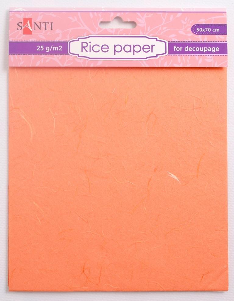 Рисовий папір для декупажу"SANTI" 50х70см, 1 аркуш оранжева 952713