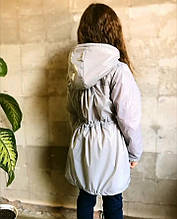Куртка-парку з капюшоном для дівчинки (зріст 122-140) Світло-сірий