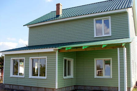 Сайдинг вініловий Альта-Профіль Alta-Siding двухпереломний 3660х230х11 мм сіро-зелений, фото 3