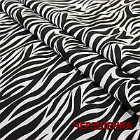 Ткань для постельного белья 220 см на метраж Бязь "Gold" Lux GL1416A черно-белая зебра