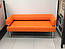 Диван офісний, диван в офіс, диван для залу очікування, диван для школи помаранчевий, фото 2