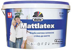 Фарба латексна матова Dufa D100 Mattlatex стійка до миття 14 кг