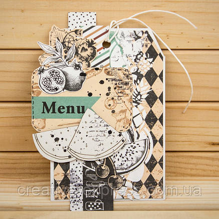 Чіпборд для скрапбукінгу „Recipe book“ 2, білий картон, 12,6х20 см, ROSA TALENT, фото 2