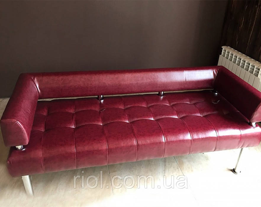 Диван офісний, диван в офіс, диван для залу очікування, диван для школи бордовий, фото 1