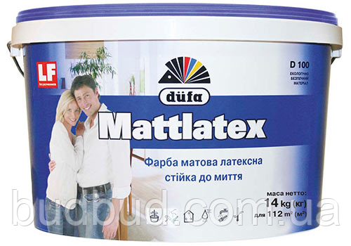 Фарба латексна матова Dufa D100 Mattlatex стійка до миття 3,5 кг