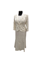 Костюм женский юбочный нарядный тройка KanZo-103 айвори